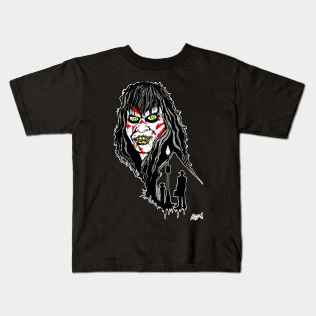 Regan Exorcist Kids T-Shirt by ArtofOldSchool